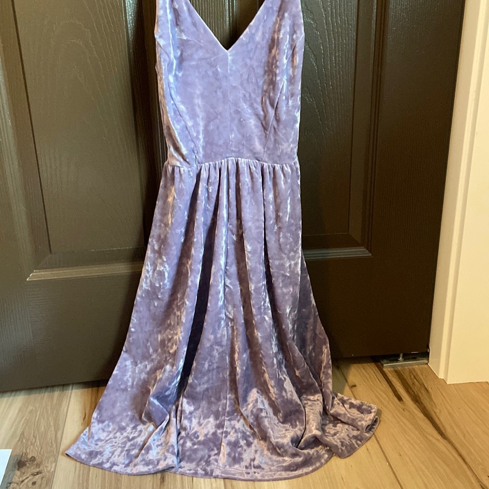 Purple velvet Wild Fable mini dress! Cries cross back and adjustable straps!